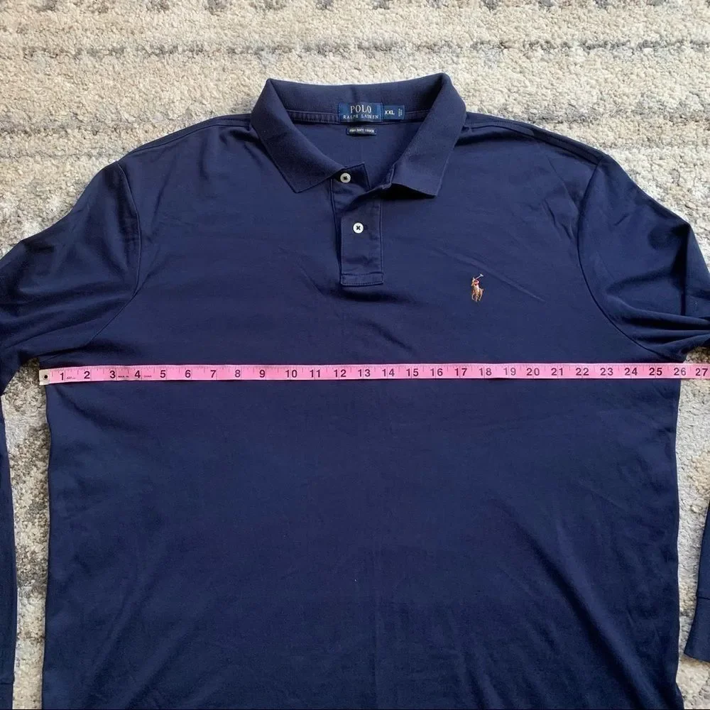 Polo Ralph Lauren Navy Long Sleeve Pima Soft Touch Polo XXL